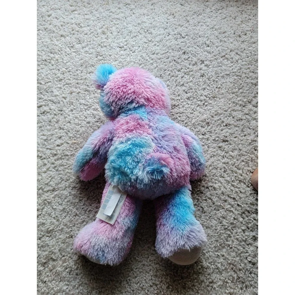 Build A Bear Furever Endless Hearts Tie-Dye Pink Blue Purple Plush Heart On Foot